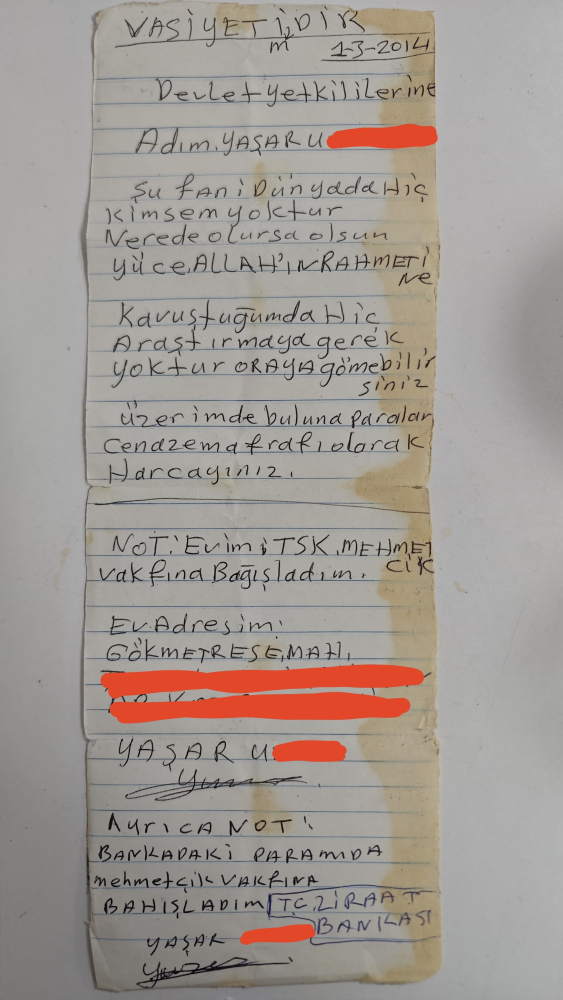 Kimsesiz adam evini ve parasını Mehmetçik Vakfı'na bağışladı