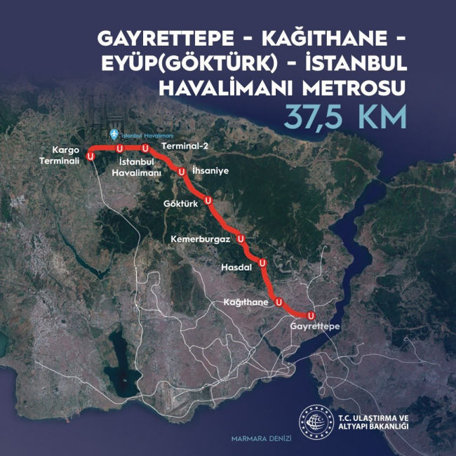 Gayrettepe-İstanbul Havalimanı metro hattının yüzde 98'i tamamlandı