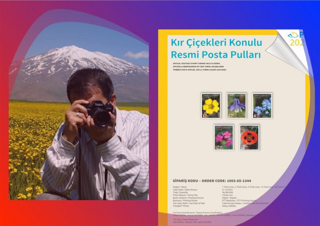 Çektiği kır çiçekleri posta pulu oldu