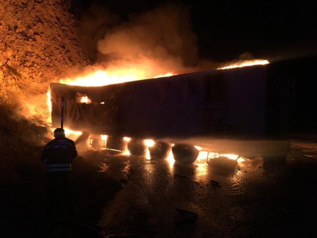 İran’dan Almanya'ya giden kan yüklü TIR yandı