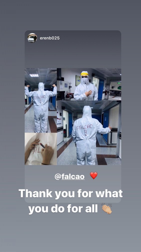Falcao'dan sağlık çalışanına teşekkür