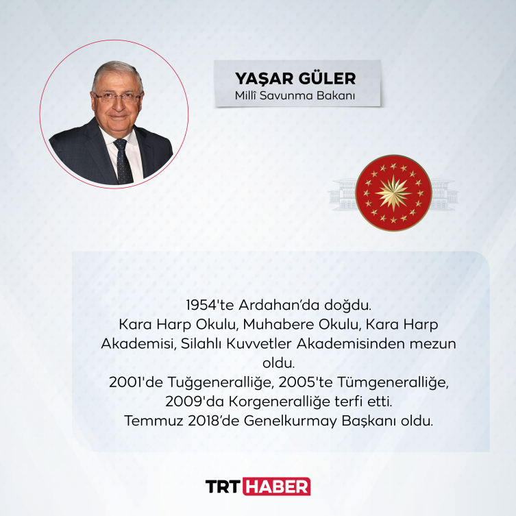 Milli Savunma Bakanı Yaşar Güler oldu