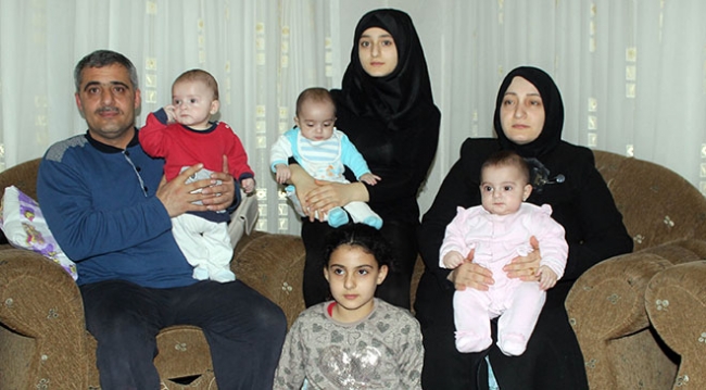 Suriyeli aile üçüz bebeklerine Recep, Tayyip, Emine ismini verdi