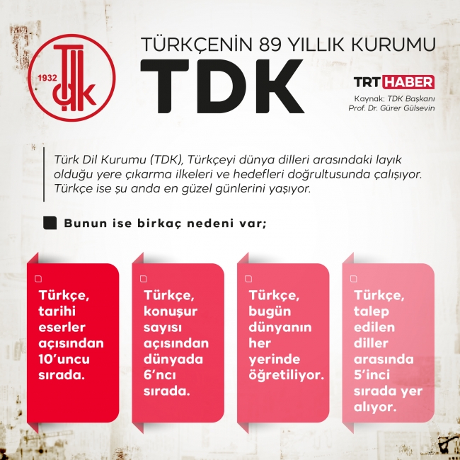 turkcenin 89 yillik kurumu tdk son dakika haberleri
