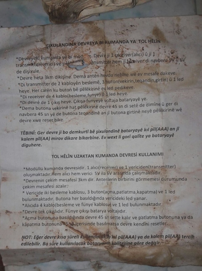 Afrin'de 15 patlayıcı düzenek ele geçirildi