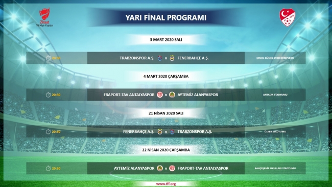 Kupada yarı final programı açıklandı