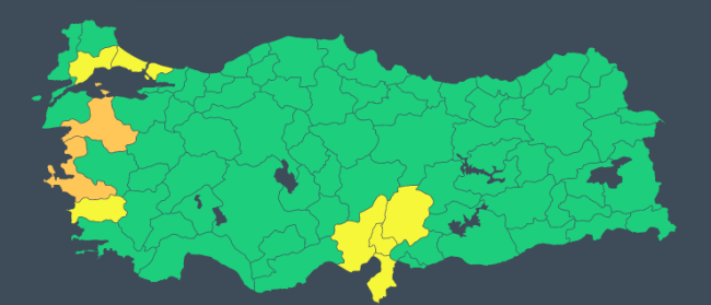 تحذيرات "صفراء" و "برتقالية" لـ 9 مدن