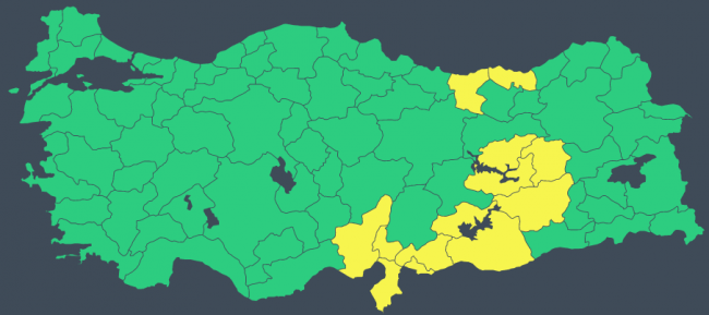 Soğuk ve yağışlı hava sürüyor: 13 ile 'sarı' uyarı
