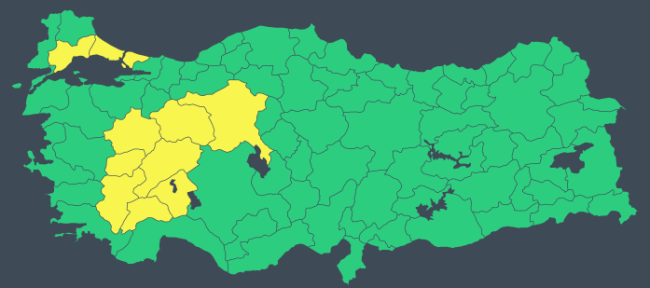 الأرصاد التركية تطلق التحذير الأصفر في إسطنبول 1 تحذير "أصفر" من الأرصاد الجوية إلى اسطنبول: احذر من هطول أمطار غزيرة