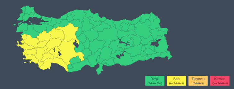 Meteoroloji'den 14 il için "sarı" uyarı