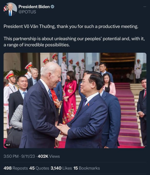 Biden, Vietnam lideri diye başka bir politikacının fotoğrafını paylaştı