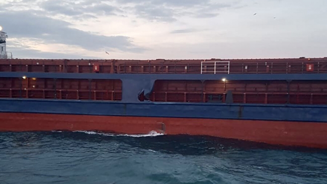 Boğaz çıkışında kuru yük gemisi ile balıkçı teknesi çarpıştı