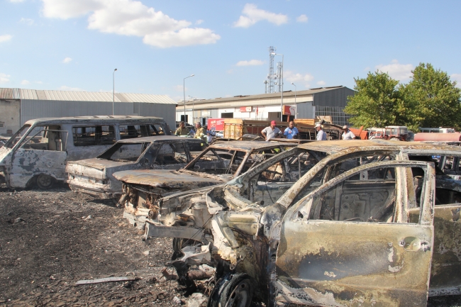 Balıkesir yediemin deposunda yangın