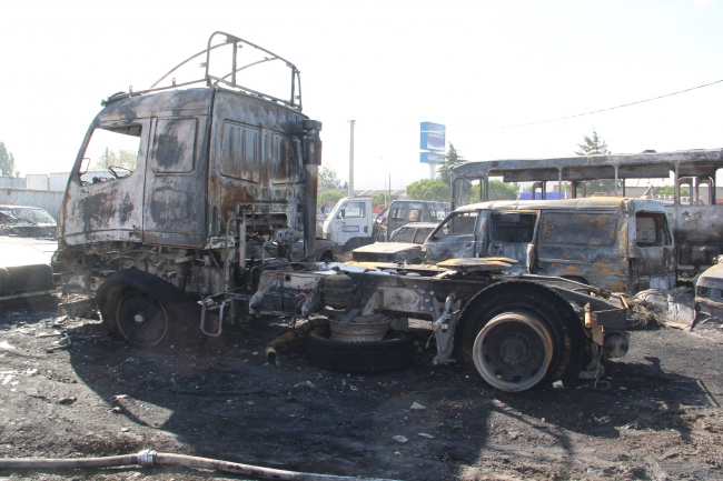 Balıkesir yediemin deposunda yangın