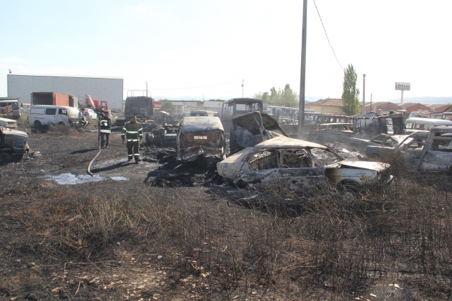 Balıkesir yediemin deposunda yangın