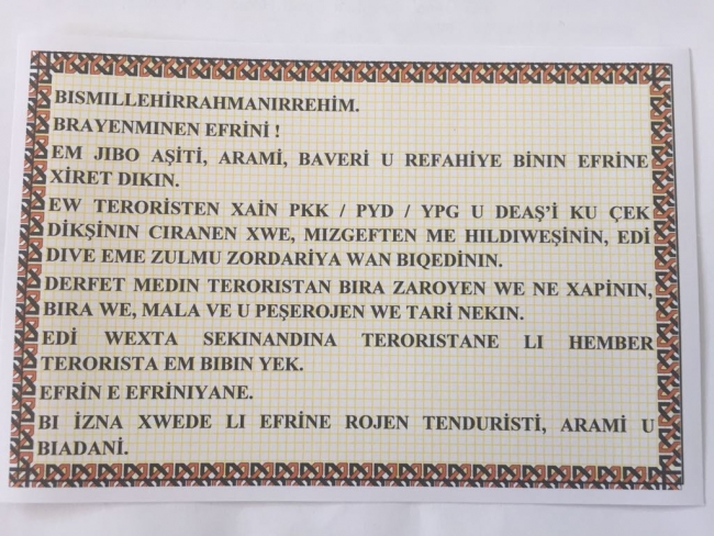 TSK'dan "Afrin Afrinlilerindir" mesajı