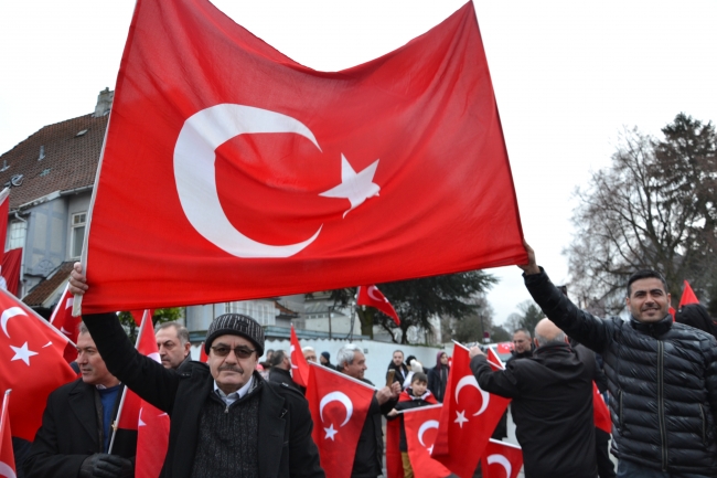 Kopenhag’da Türkiye’ye destek mitingi
