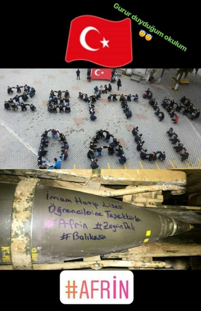 Öğrencilerden Zeytin Dalı Harekatı koreografisi