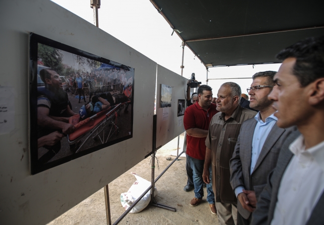 İsrail'in gazetecilere yönelik ihlalleri Gazze'de sergilendi
