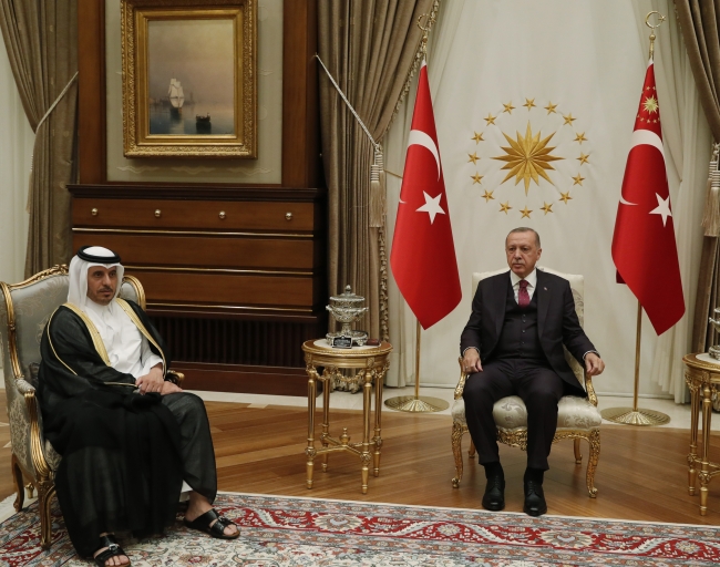 Cumhurbaşkanı Erdoğan Katar Başbakanı Sani'yi kabul etti