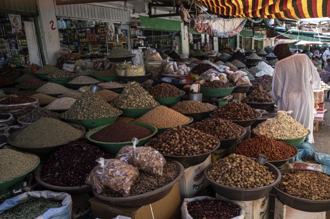 Hartum’un tarihi Umdurman Çarşısı. Fotoğraf: AA