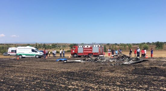 Tekirdağ'da eğitim uçağı düştü