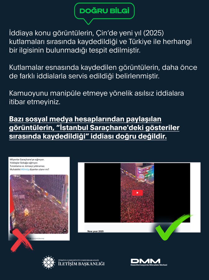 DMM, "Türkiye'deki gösteriler sırasında kaydedildiği" iddia edilen görüntüleri yalanladı