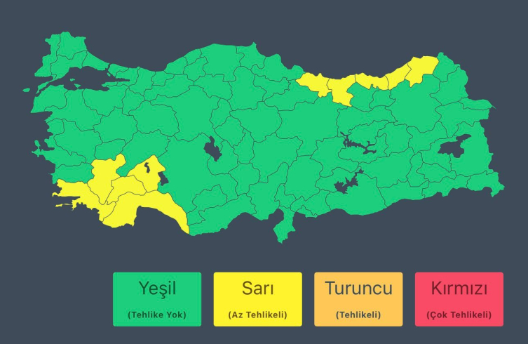 10 il için "sarı" alarm: Kuvvetli yağış bekleniyor