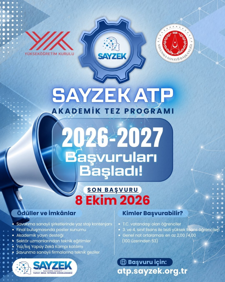 SAYZEK Akademik Tez Programı başvuruları başladı