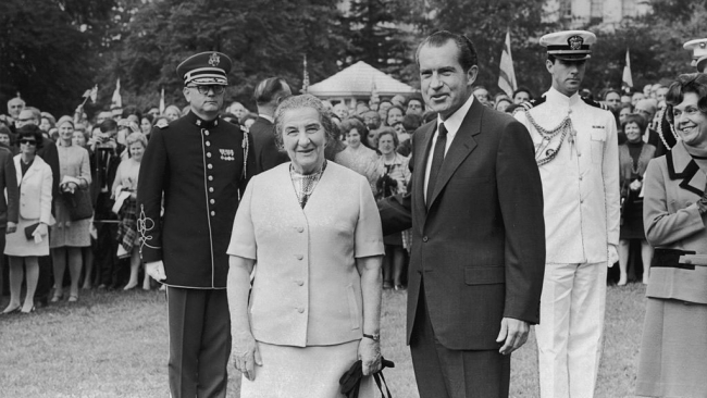 İsrail eski Başbakanı Golda Meir ve ABD eski Başkanı Richard Nixon. Fotoğraf: Getty