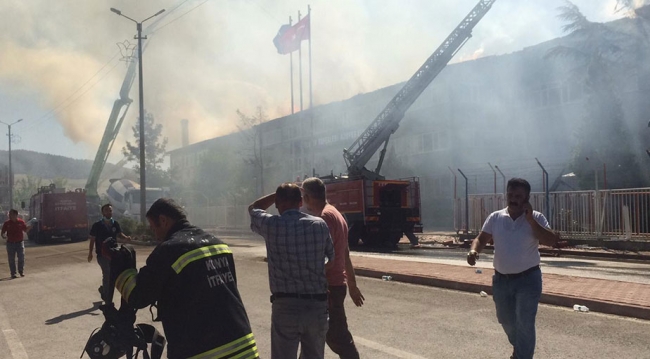 Konya'da silah fabrikasında yangın