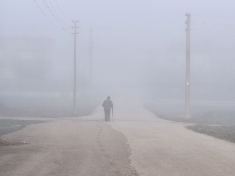 Edirne'de yoğun sis: Görüş mesafesi 50 metre