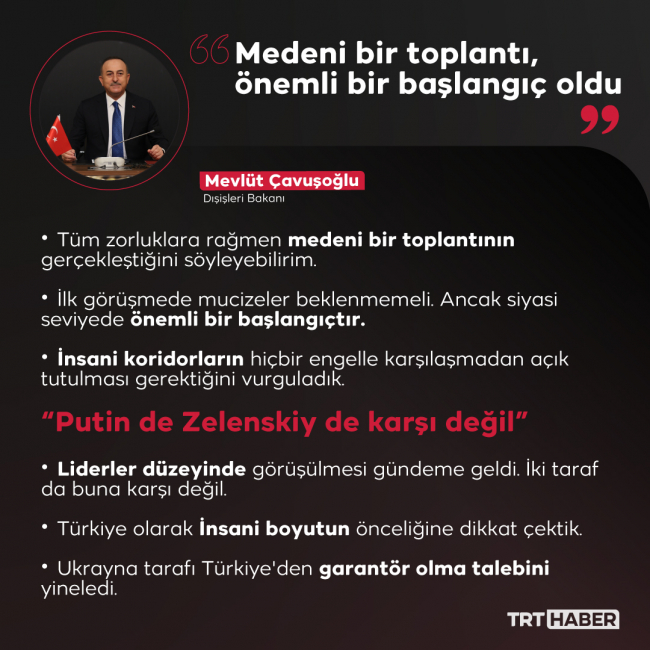 Bakan Çavuşoğlu: Siyasi seviyedeki bu toplantı önemli bir başlangıçtır