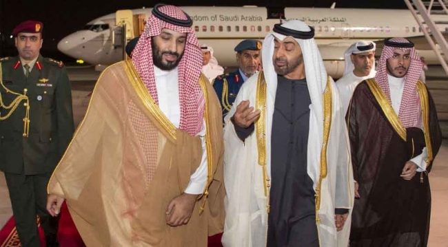 Muhammed bin Selman ile Muhammed bin Zayed. Fotoğraf: AA
