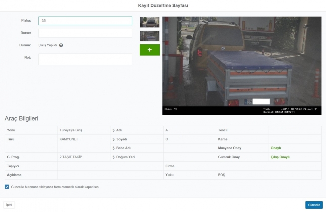 Plaka Tanıma Sistemi, kaçak girişlere son veriyor