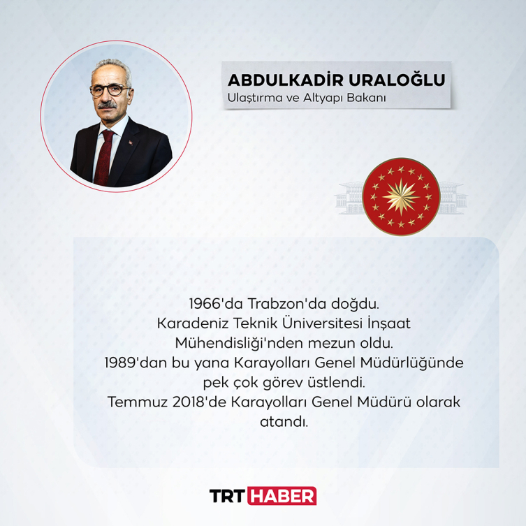 Ulaştırma ve Altyapı Bakanı Abdulkadir Uraloğlu oldu