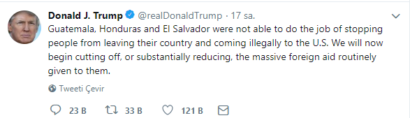 Trump, Orta Amerika ülkelerine yardımı kesiyor