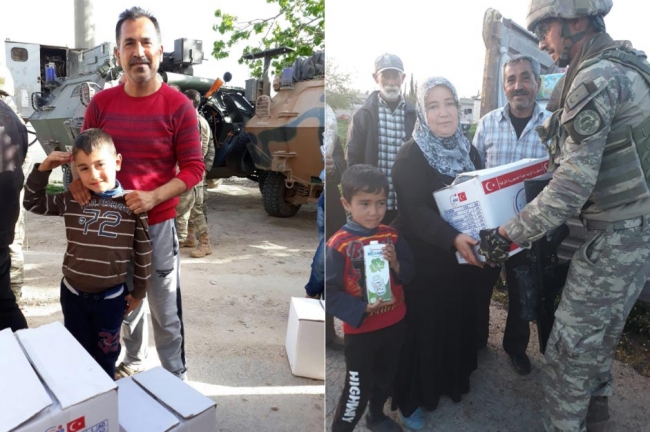 TSK'dan Afrin'in köylerine insani yardım