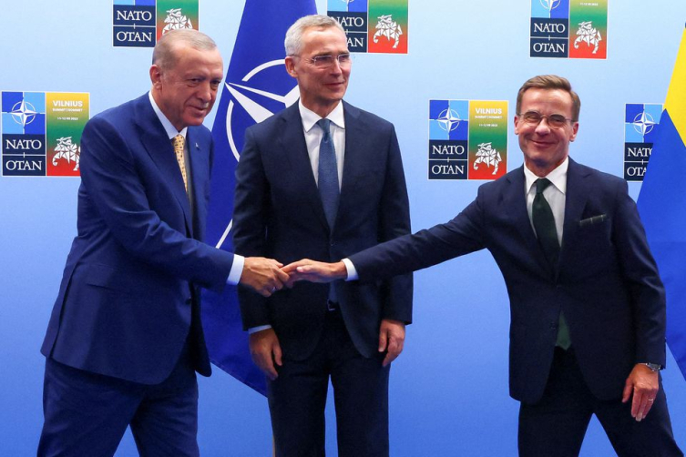 Litvanya'daki zirvede Cumhurbaşkanı Erdoğan, İsveç Başbakanı ve NATO Lideri bir araya gelmişti. Foto: Reuters