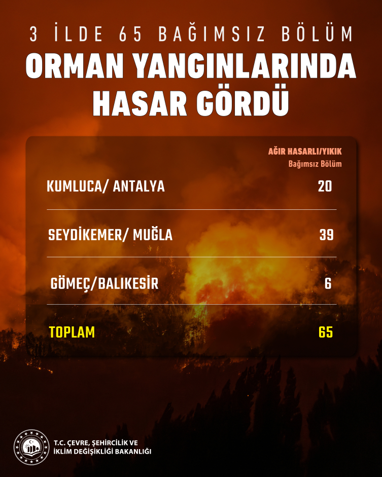 Bakan Kurum, orman yangınlarındaki hasarlı yapı sayısını açıkladı