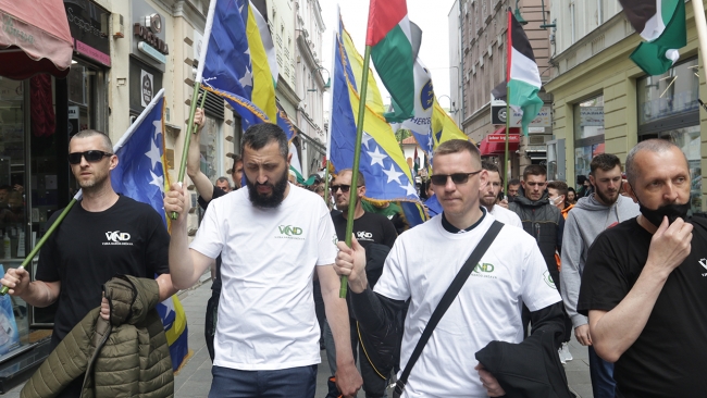 Saraybosna'da Filistin'e destek yürüyüşü