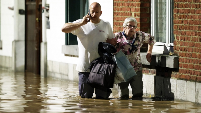 Belçika'da sokaklar göle döndü