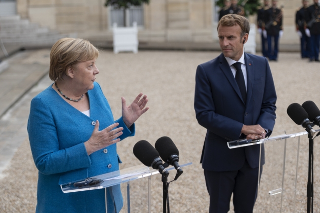 Emmanuel Macron - Angela Merkel görüşmesi | Fotoğraf: AA