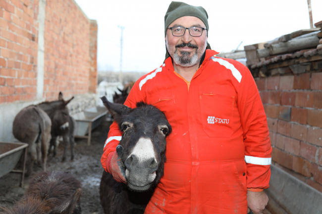 Hobi olarak başladığı eşek sütü üretiminde taleplere yetişmiyor