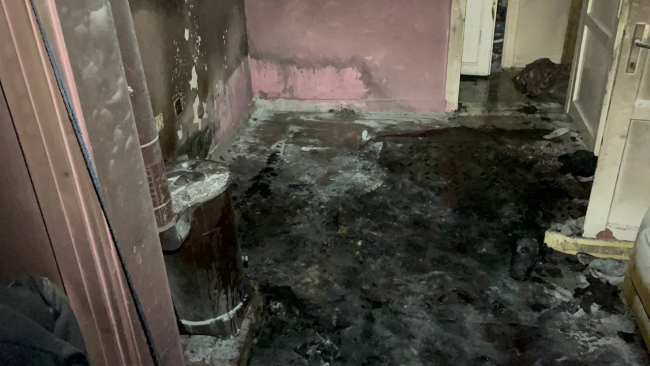 Karabük'teki apartman dairesinde yangın çıktı