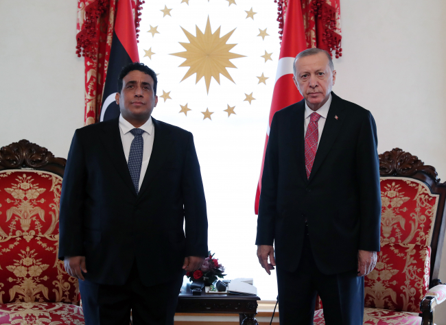 Fotoğraf: Cumhurbaşkanı Erdoğan, Libya Başkanlık Konseyi Başkanı Menfi ile görüştü (AA)