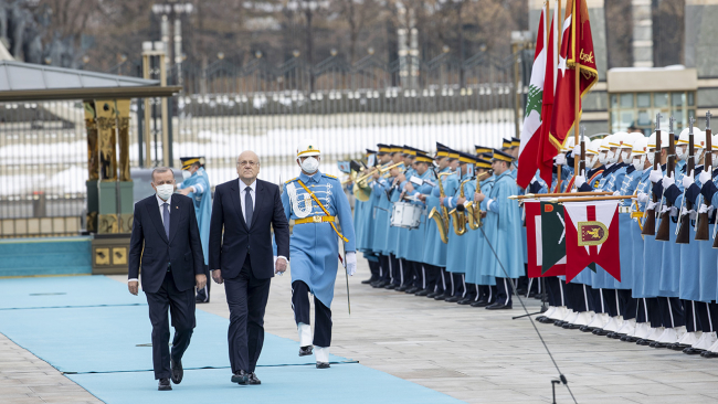 Cumhurbaşkanı Erdoğan, Lübnan Başbakanı Mikati'yi resmi törenle karşıladı