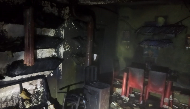 Muğla'da 2 katlı evde yangın