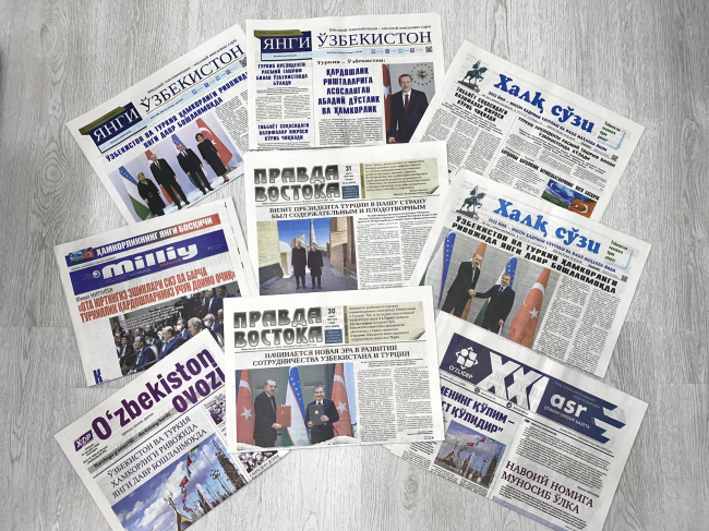 Özbek basını Cumhurbaşkanı Erdoğan'ın ziyaretini manşetlere taşıdı