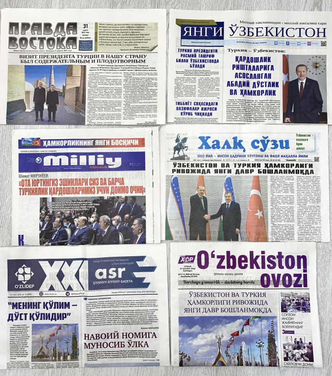 Özbek basını Cumhurbaşkanı Erdoğan'ın ziyaretini manşetlere taşıdı